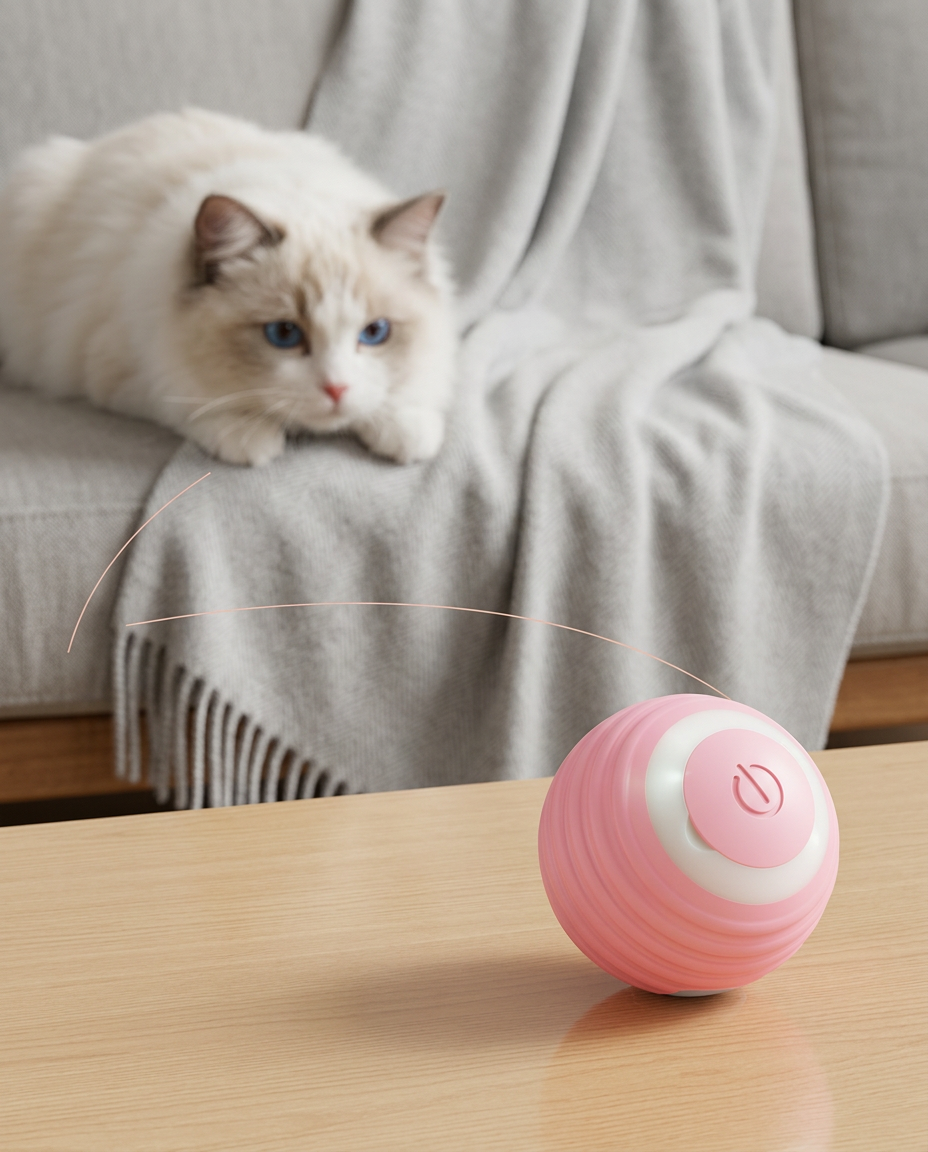 Smart Interactive Cat Ball - (Pink)