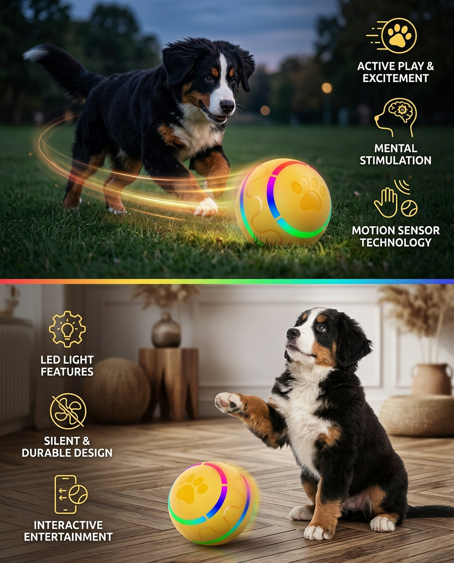 Smart Interactive Dog Ball - (Rechargeable)