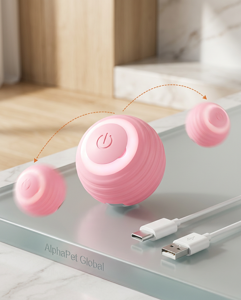Smart Interactive Cat Ball - (Pink)