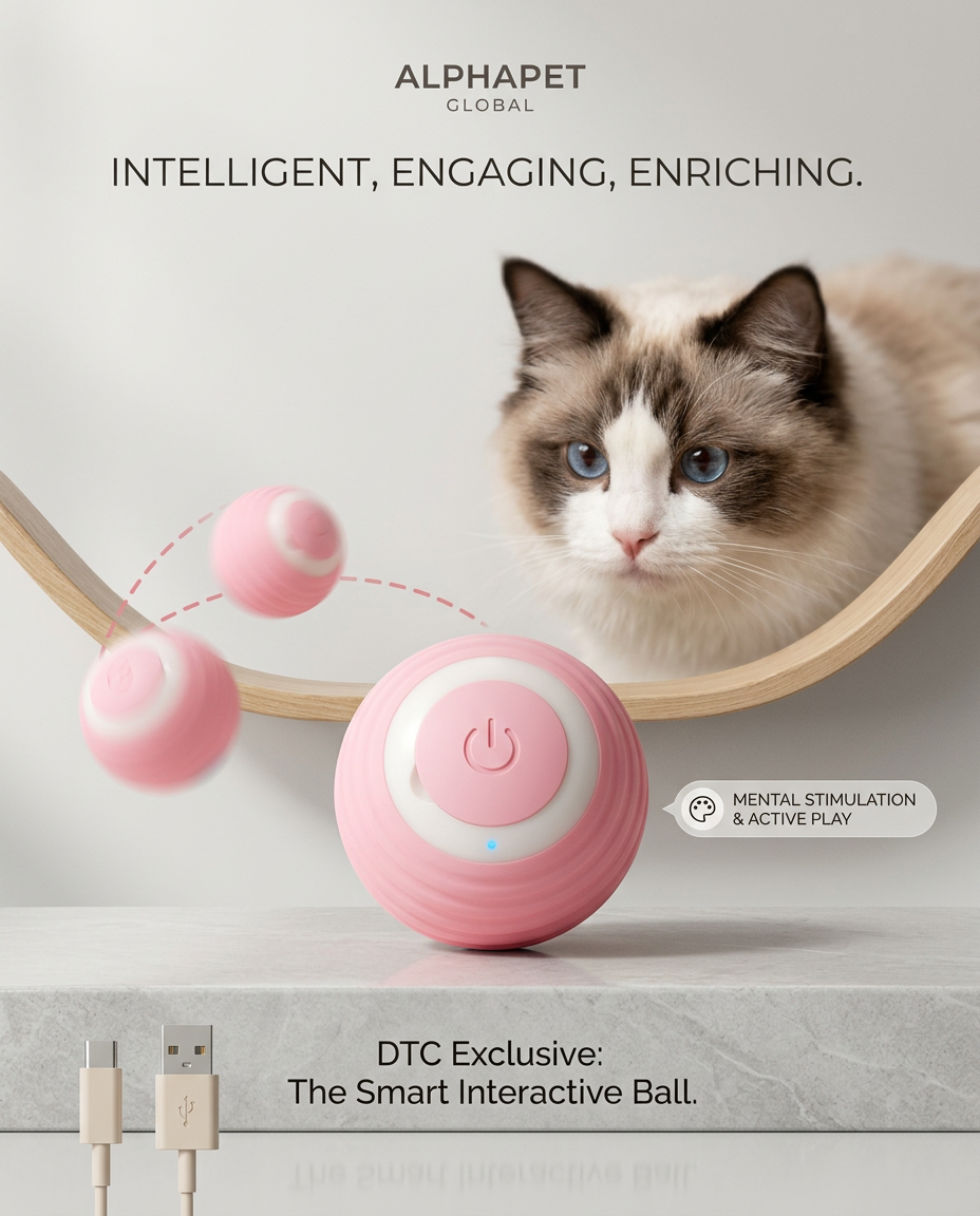 Smart Interactive Cat Ball - (Pink)