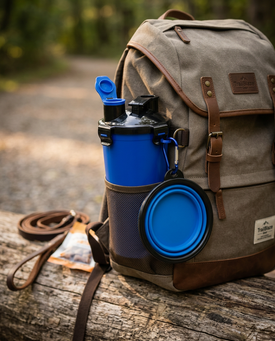 Protable Travel Water & Food Bottle - (Blue)